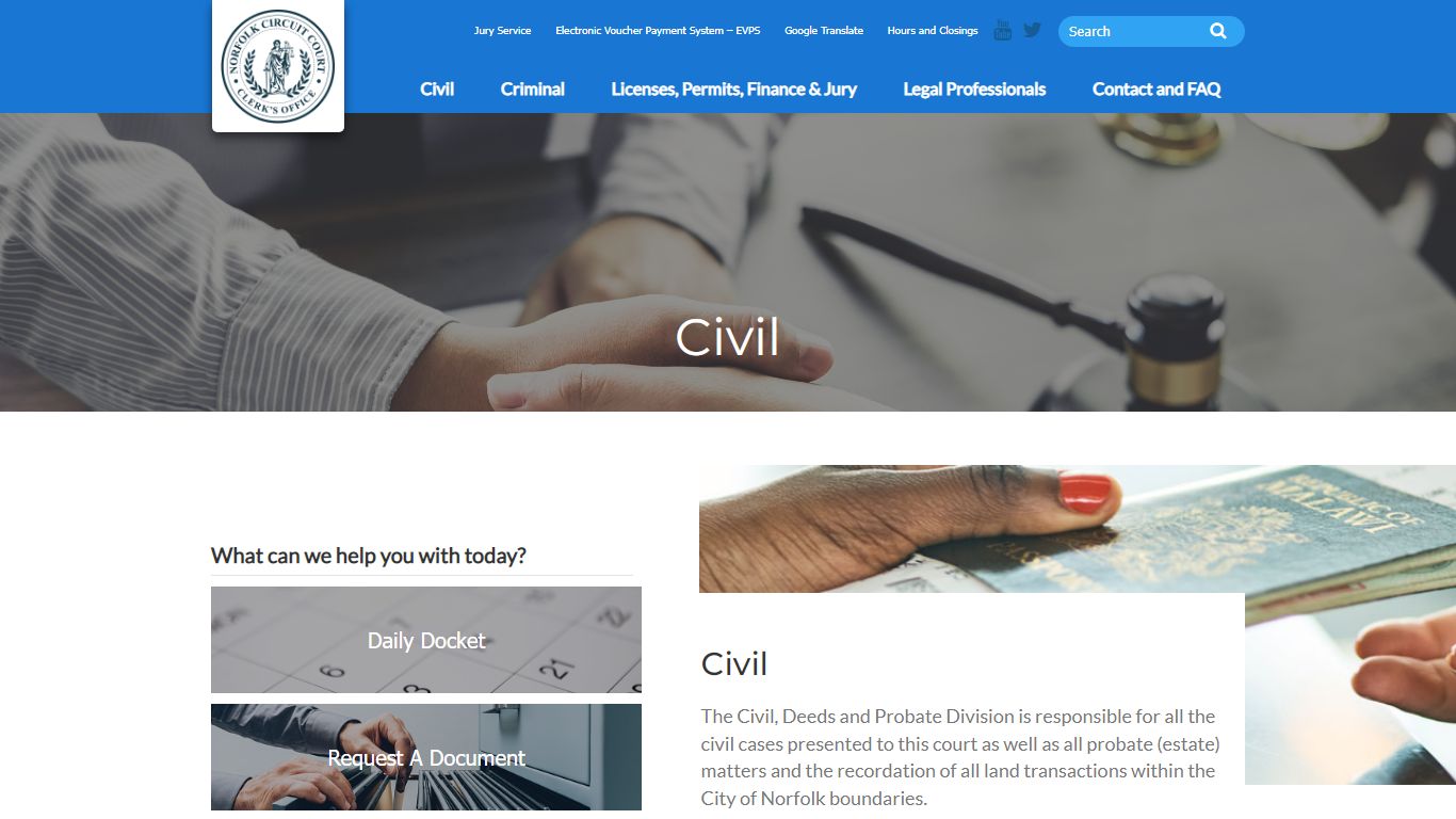 Civil - Norfolk Circuit Court